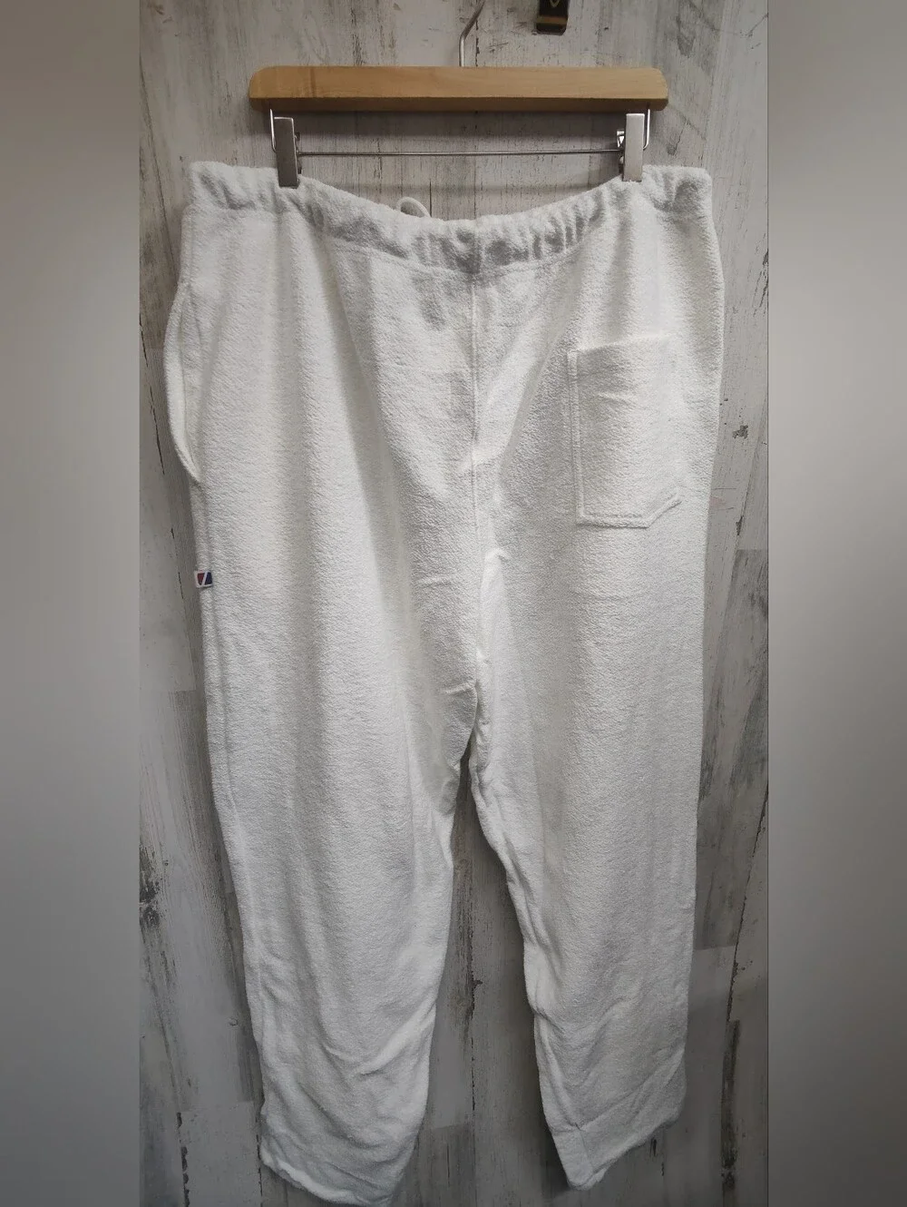 Stateline White French Terry Pants Men's 2XL Heavyweight Longer Length